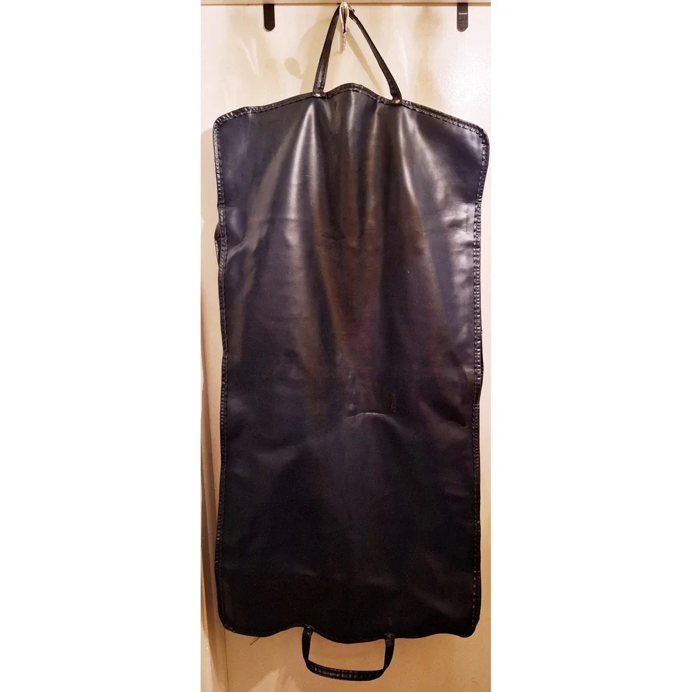 Vintage‎ 1972 Olympic Games Garment Bag Navy Blue Vinyl Travel Suit Cover Logo